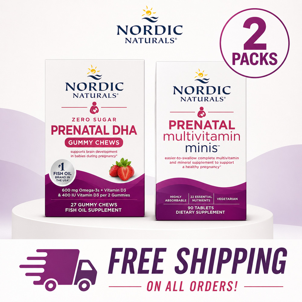 Nordic Naturals Prenatal DHA Gummies + Prenatal Multivitamin Minis